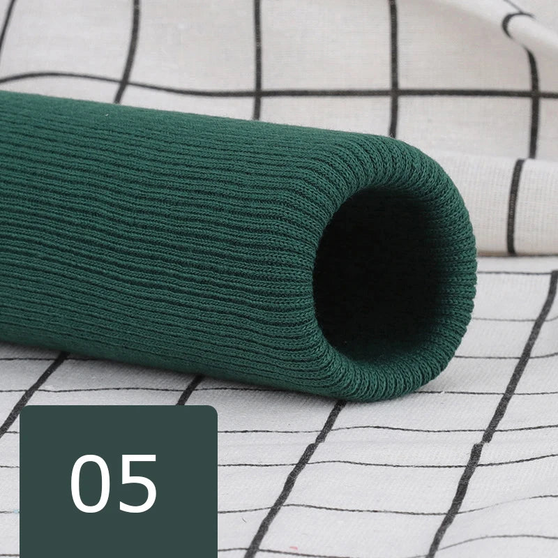 35cm Pre-Made Elastic Rib Cuffs - 7cm Wide Ready-to-Sew Cuffs for Sweaters & Trousers