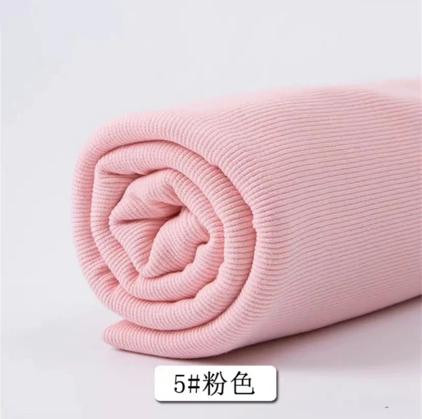 Cotton Stretch Ribbed Knit Fabric - 20cm Wide 110cm Length for Necklines, Cuffs & Hems