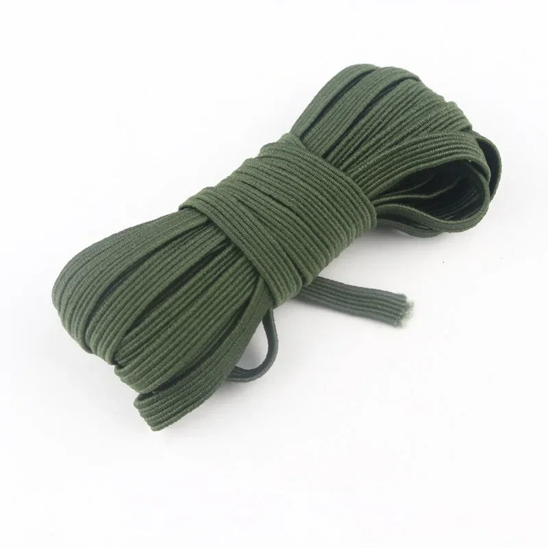 6mm Elastic Band - Multi-Color Polyester Spandex Elastic for Sewing & Lingerie (5m-40m)