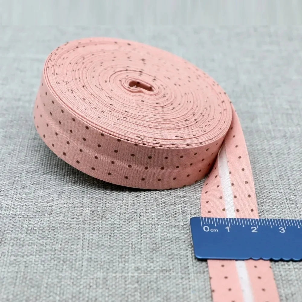 20mm Dot Print Bias Binding Tape 5m or 10m - Cotton Bias Tape for Sewing & Crafts