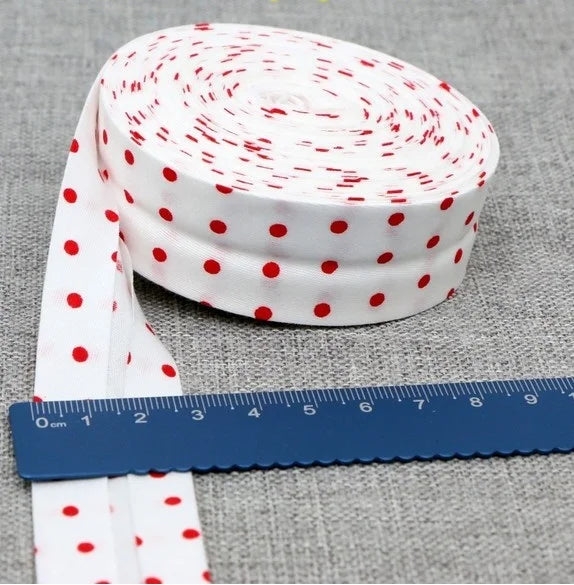 Cotton Bias Binding Tape 20-25mm x 5m - Printed Dots, Stripes & Tartan Patterns