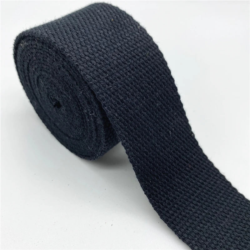 Cotton Webbing Strap 2 Yards - Multiple Widths (25mm-38mm) for Bags, Belts & DIY Crafts