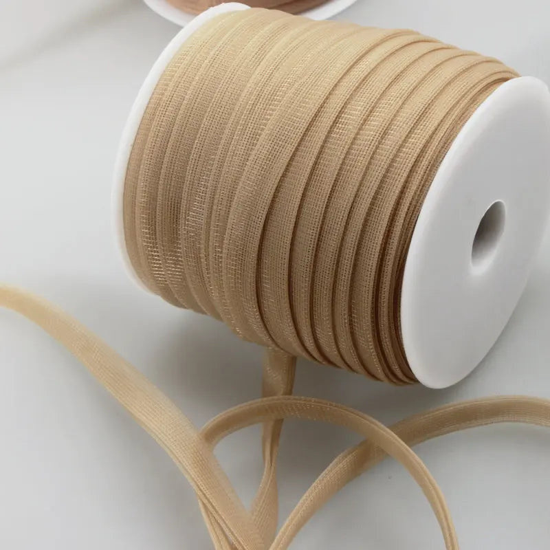 Mesh Binding Ribbon 10 Yards - 9mm Sheer Fold-Over Binding for Transparent Garments & Corsets