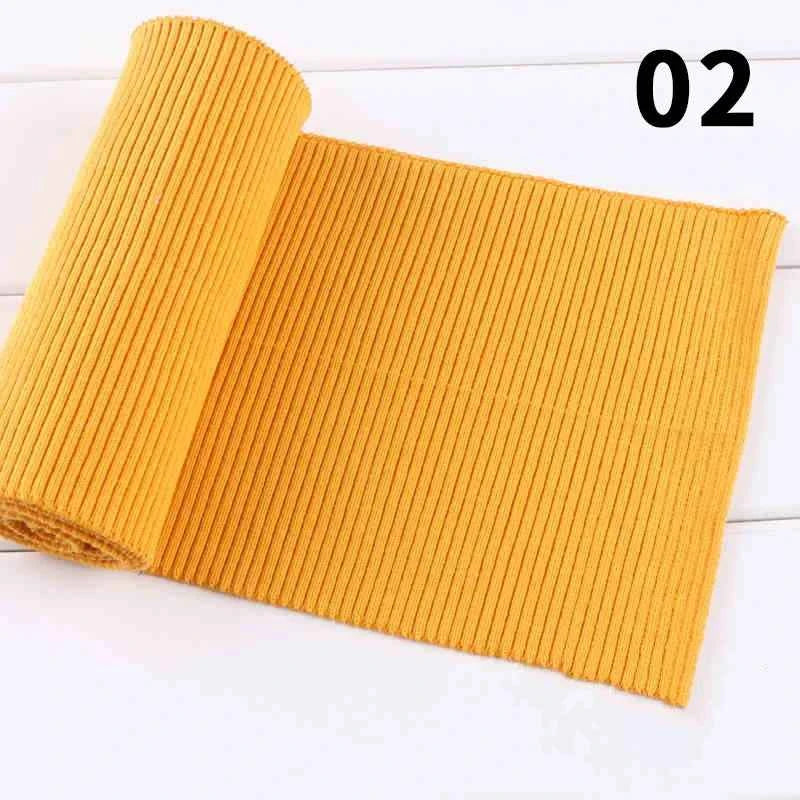 1 Yard Pure Cotton Stretch Rib Knitted Fabric - 17cm Wide for Necklines, Cuffs & Hems