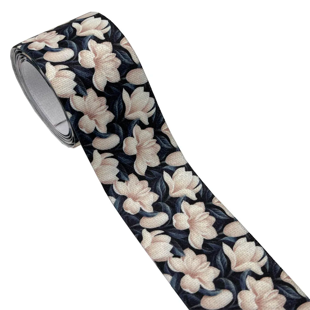 Printed Floral Decorative Elastic - 25mm & 38mm Flowery Waistband Elastic - 2, 5 & 10 Metre Lots