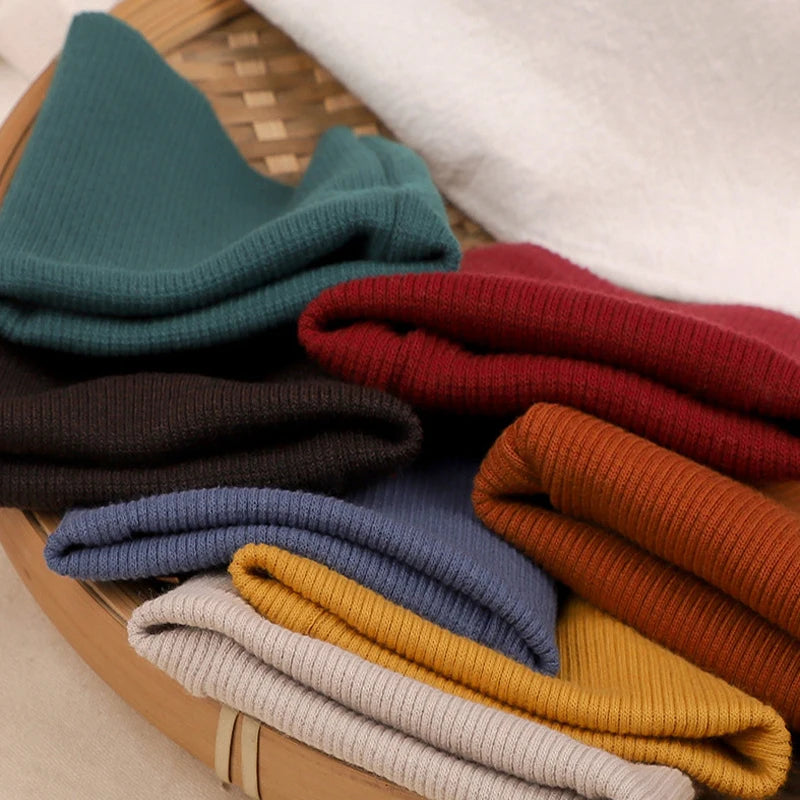 35cm Pre-Made Elastic Rib Cuffs - 7cm Wide Ready-to-Sew Cuffs for Sweaters & Trousers