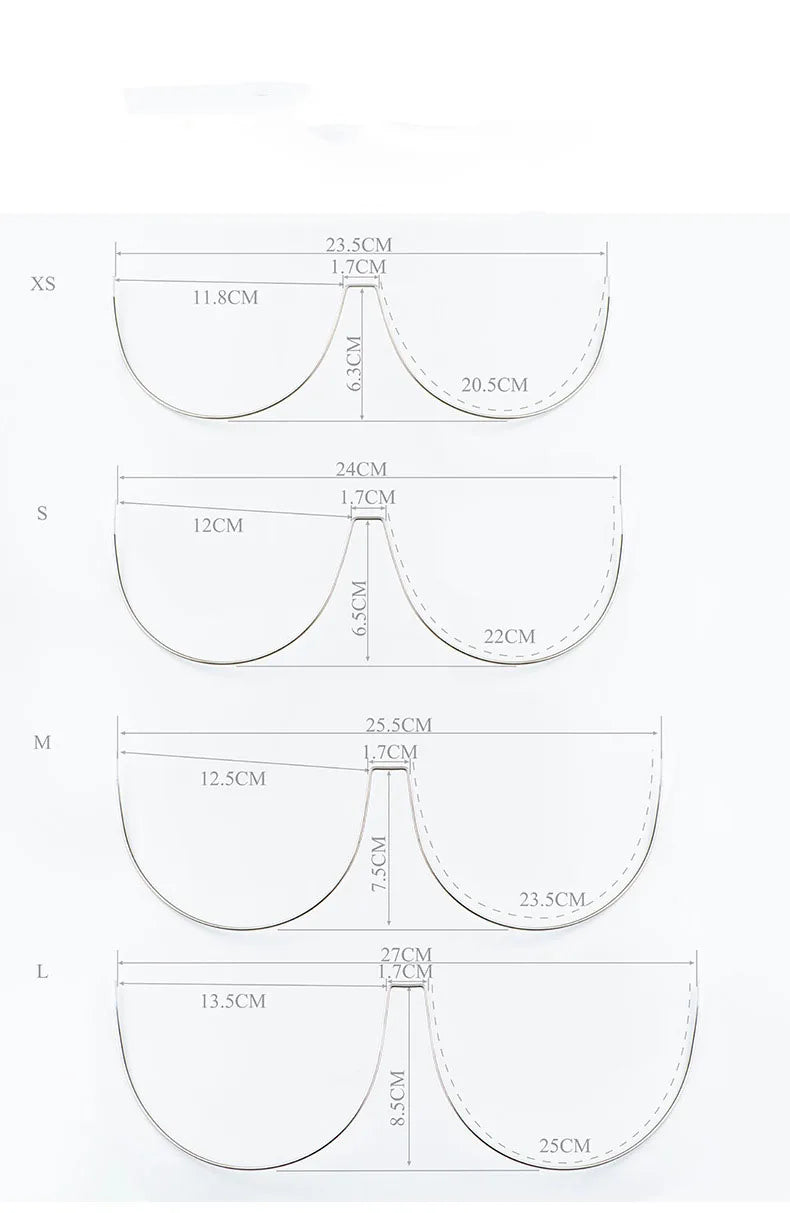 5pcs V-Shape Stainless Steel Underwires - Shaping Underwires for Bras & Swimwear