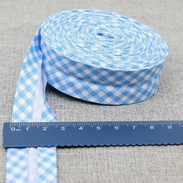 Cotton Bias Binding Tape 20-25mm x 5m - Printed Dots, Stripes & Tartan Patterns