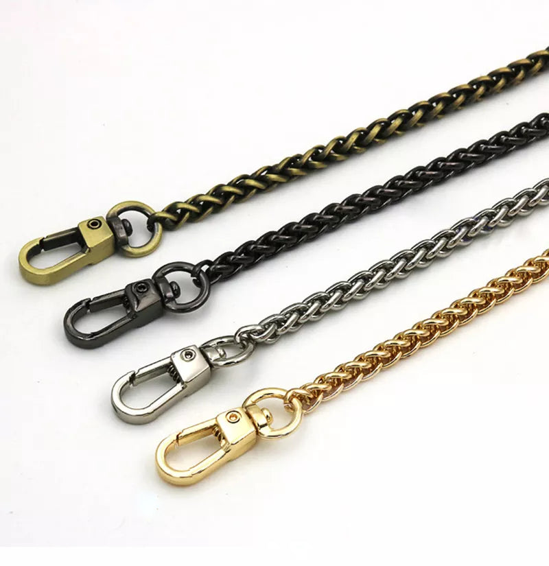 Metal Bag Chain 5mm Gold, Silver, Gun Black, Brushed Bronze