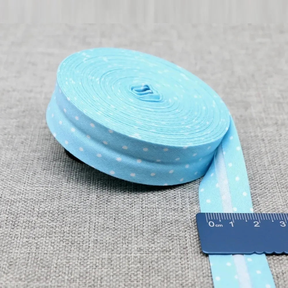 20mm Dot Print Bias Binding Tape 5m or 10m - Cotton Bias Tape for Sewing & Crafts