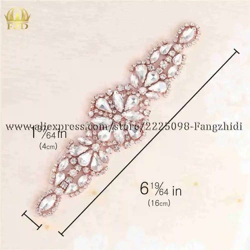 (1 piece) Sew On Strass Applique Rhinestone For Wedding Belt Pearl Patch Crystals Iron On Glass For Bridal Headband Trim