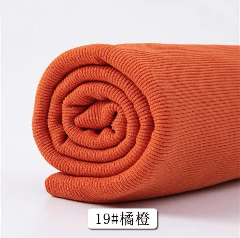 Cotton Stretch Ribbed Knit Fabric - 20cm Wide 110cm Length for Necklines, Cuffs & Hems