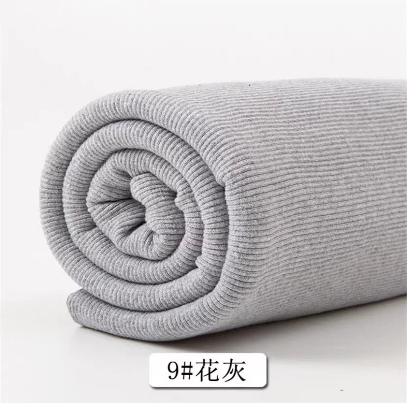 Cotton Stretch Ribbed Knit Fabric - 20cm Wide 110cm Length for Necklines, Cuffs & Hems