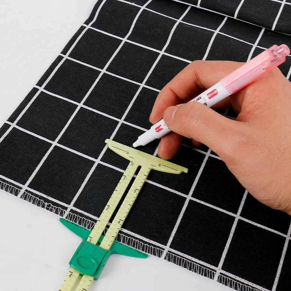 5-IN-1 Sewing Seam Ruler - Multi-Function Measuring Gauge for Quilting & Pattern Drafting