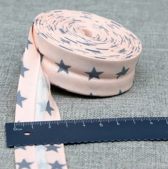 Cotton Bias Binding Tape 20-25mm x 5m - Printed Dots, Stripes & Tartan Patterns