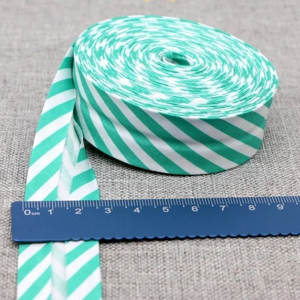 Cotton Bias Binding Tape 20-25mm x 5m - Printed Dots, Stripes & Tartan Patterns