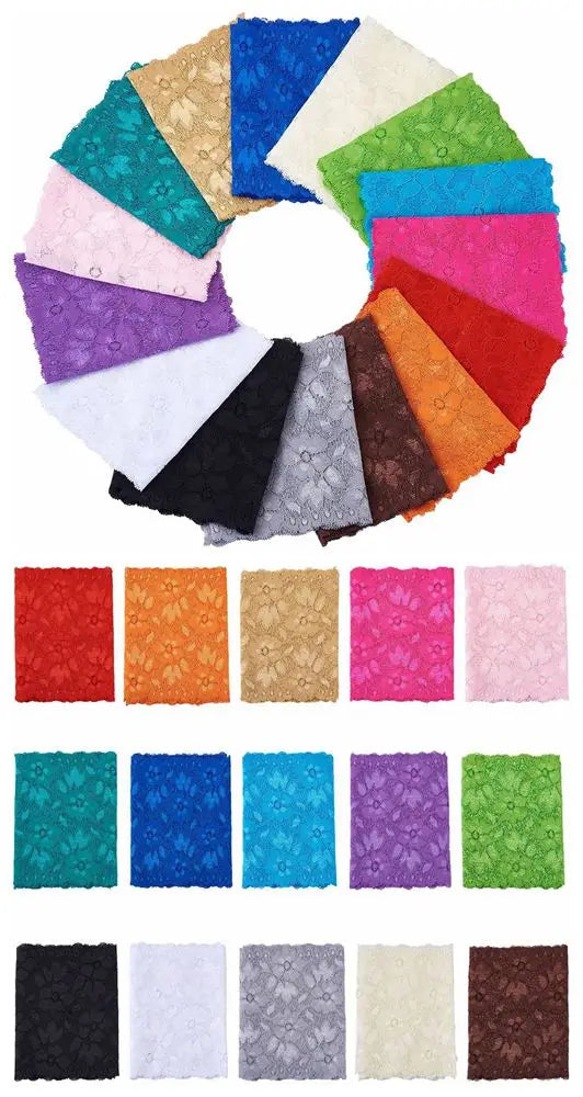 1 Meter Wide Elastic Lace 16cm - Stretchy Floral Embroidered Lace for Clothing & Skirts