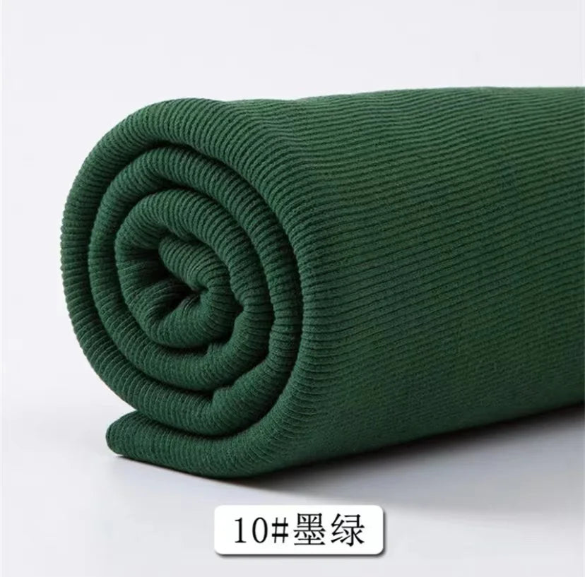 Cotton Stretch Ribbed Knit Fabric - 20cm Wide 110cm Length for Necklines, Cuffs & Hems