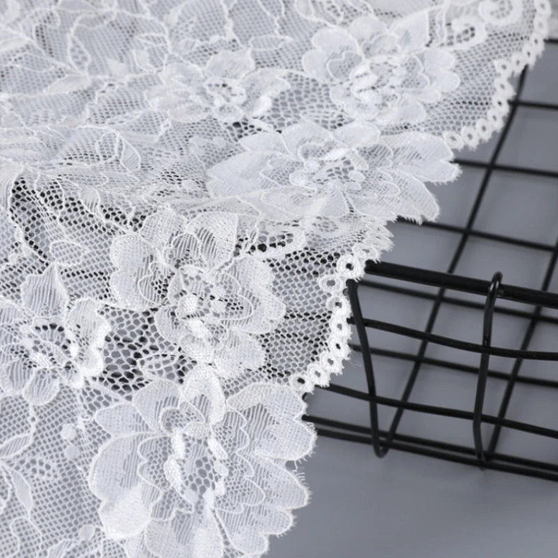 3 Yards Wide Elastic Lace Fabric 20cm - Stretchy Lace for Lingerie
