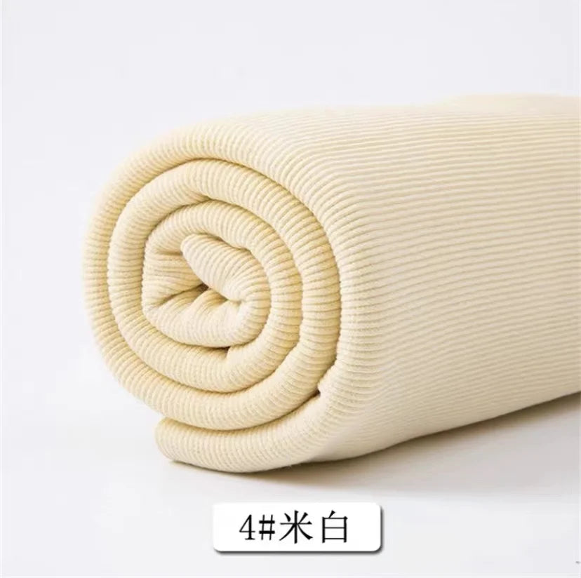 Cotton Stretch Ribbed Knit Fabric - 20cm Wide 110cm Length for Necklines, Cuffs & Hems