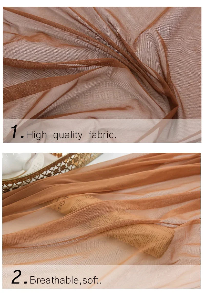 4-Way Stretch Mesh Fabric - Multiple Sizes (50cm-5m x 150cm) for Evening Gowns & Activewear