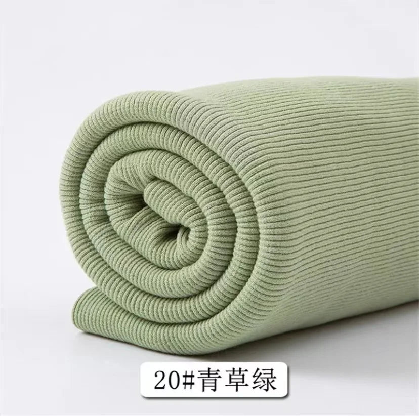 Cotton Stretch Ribbed Knit Fabric - 20cm Wide 110cm Length for Necklines, Cuffs & Hems