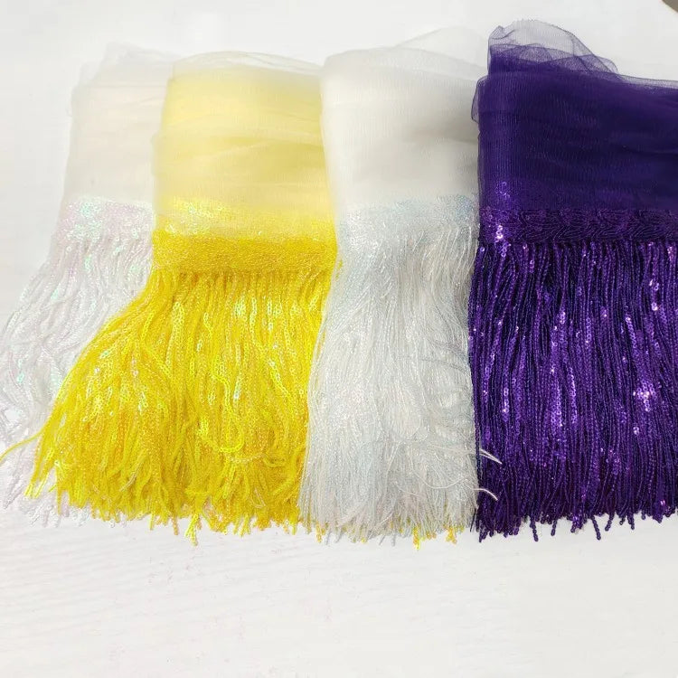 2 Yards Sequin Tassel Lace Ribbon 30cm -  Party Dress Trim