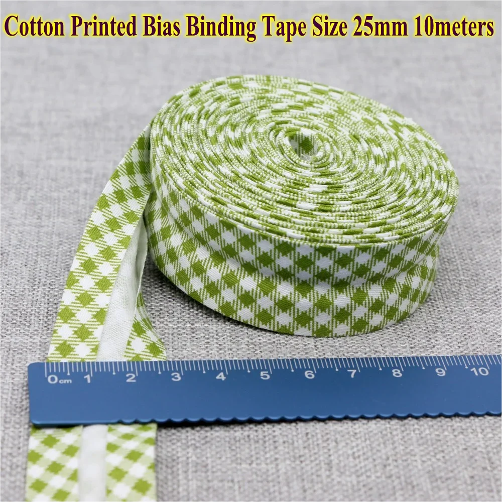 Cotton Bias Binding Tape 20-25mm x 5m - Printed Dots, Stripes & Tartan Patterns