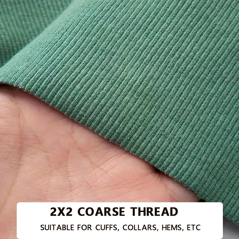 Cotton Stretch Ribbed Knit Fabric - 20cm Wide 110cm Length for Necklines, Cuffs & Hems