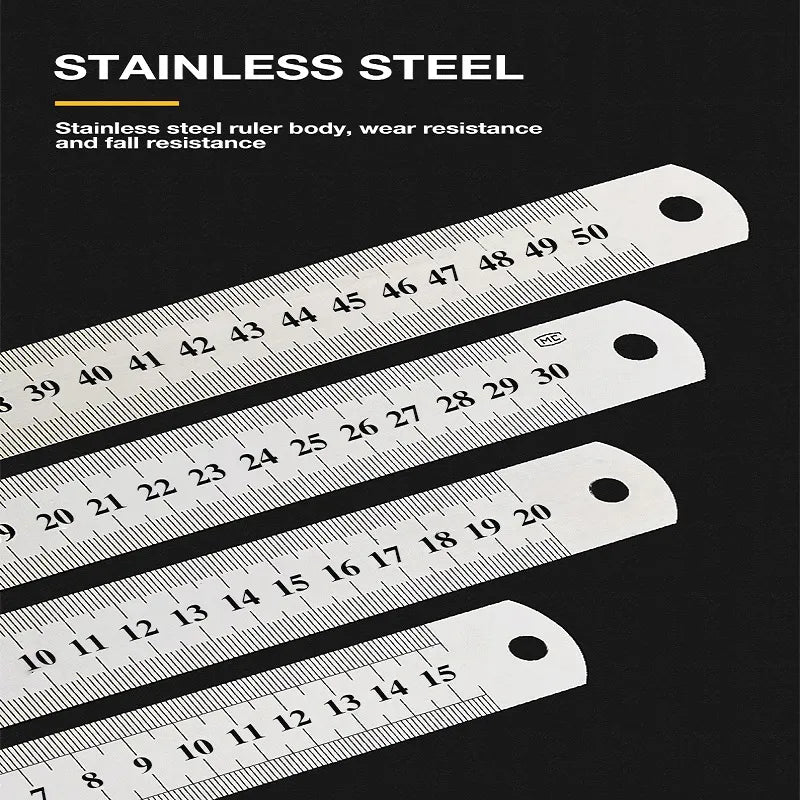 Stainless Steel Rule 15cm/20cm/30cm/50cm Double Side Scale Stainless S