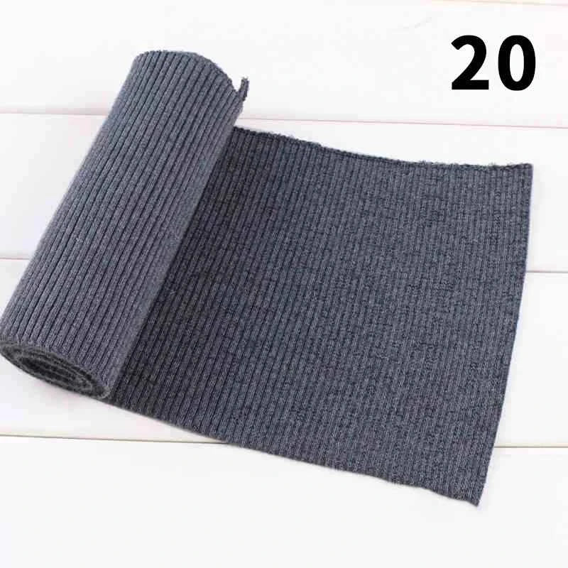 1 Yard Pure Cotton Stretch Rib Knitted Fabric - 17cm Wide for Necklines, Cuffs & Hems