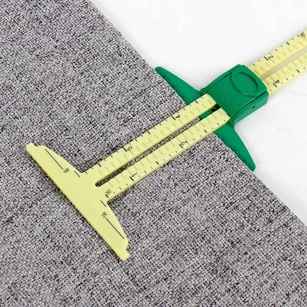 5-IN-1 Sewing Seam Ruler - Multi-Function Measuring Gauge for Quilting & Pattern Drafting