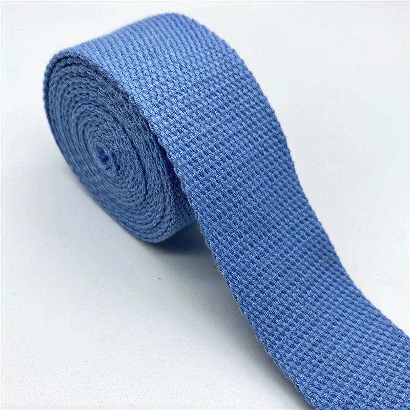 Cotton Webbing Strap 2 Yards - Multiple Widths (25mm-38mm) for Bags, Belts & DIY Crafts