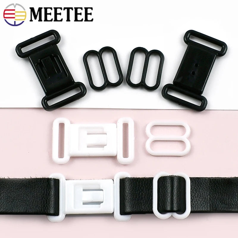 30 or 50 Pieces Plastic Bra Buckles 12.5mm - Adjustable Strap Clasps for Lingerie & Swimwear