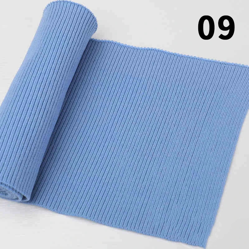 1 Yard Pure Cotton Stretch Rib Knitted Fabric - 17cm Wide for Necklines, Cuffs & Hems