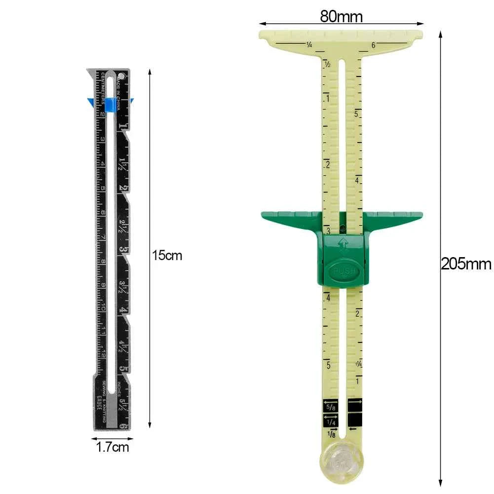 5-IN-1 Sewing Seam Ruler - Multi-Function Measuring Gauge for Quilting & Pattern Drafting