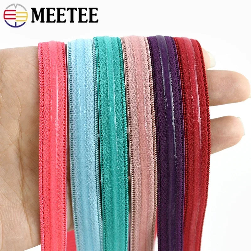 1, 3, 5 or 10 Meters 10mm Bra Strap Elastic with Silicone Non-Slip Strip
