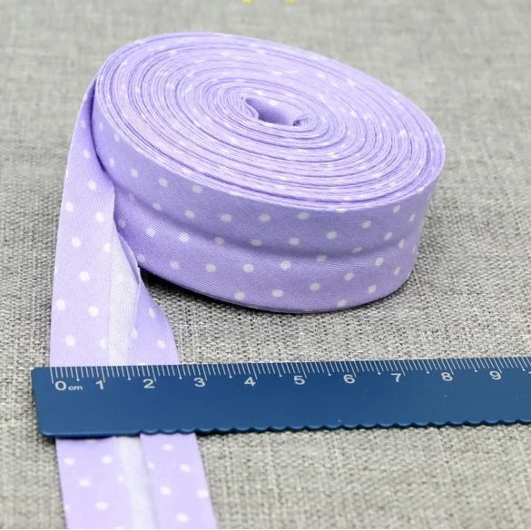 Cotton Bias Binding Tape 20-25mm x 5m - Printed Dots, Stripes & Tartan Patterns