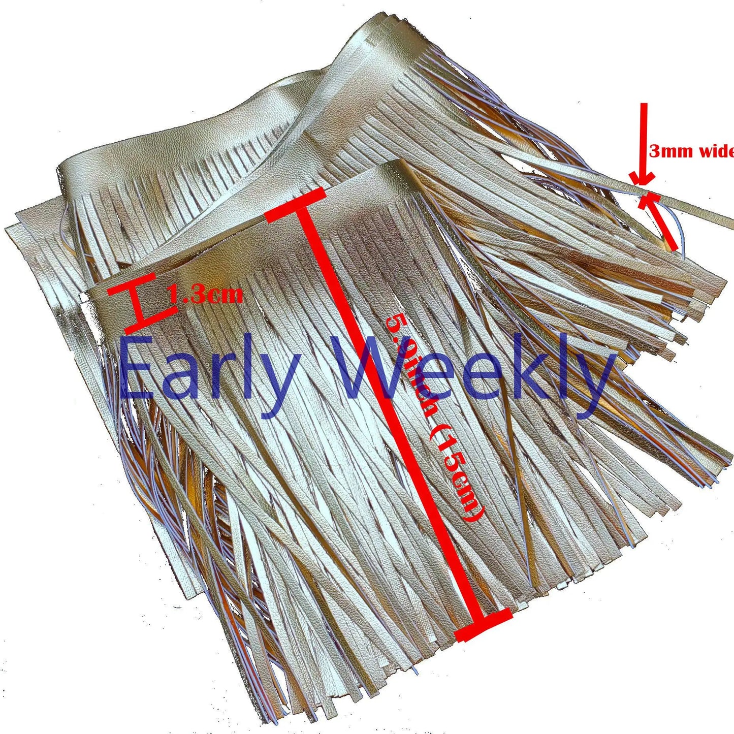 91cm Double-Sided PU Leather Tassel Fringe - 15cm or 30cm Wide Trim