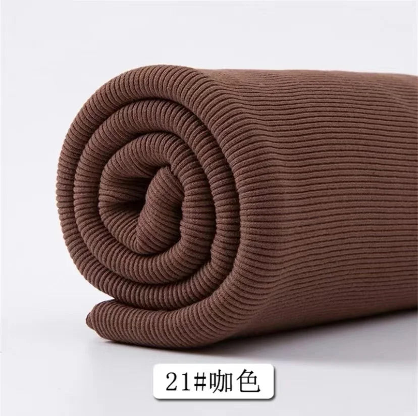 Cotton Stretch Ribbed Knit Fabric - 20cm Wide 110cm Length for Necklines, Cuffs & Hems