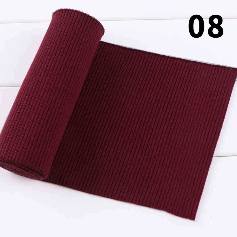 1 Yard Pure Cotton Stretch Rib Knitted Fabric - 17cm Wide for Necklines, Cuffs & Hems