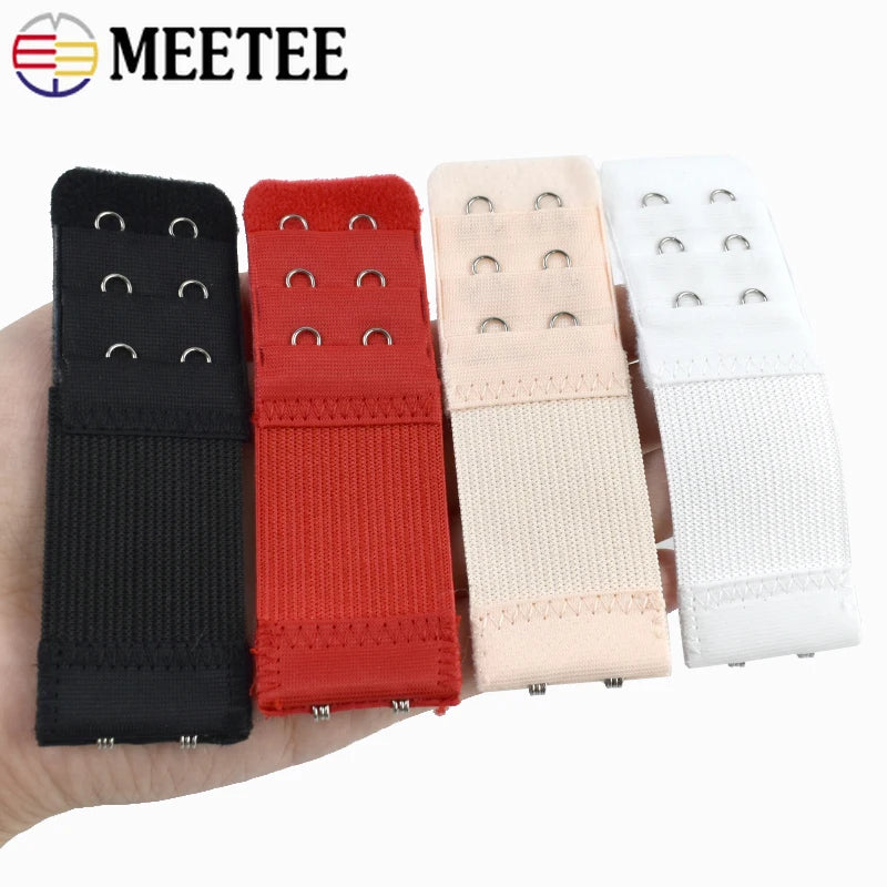 Bra Strap Extension 3-Row Hook & Eye - Adjustable Bra Extenders (2/5/10 Pack)
