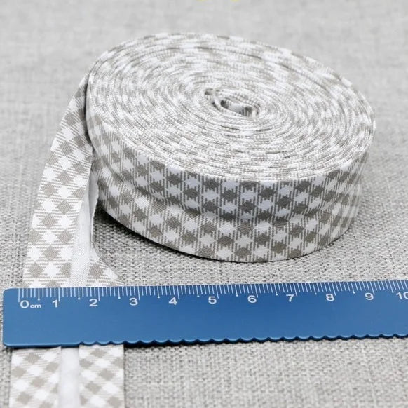 Cotton Bias Binding Tape 20-25mm x 5m - Printed Dots, Stripes & Tartan Patterns