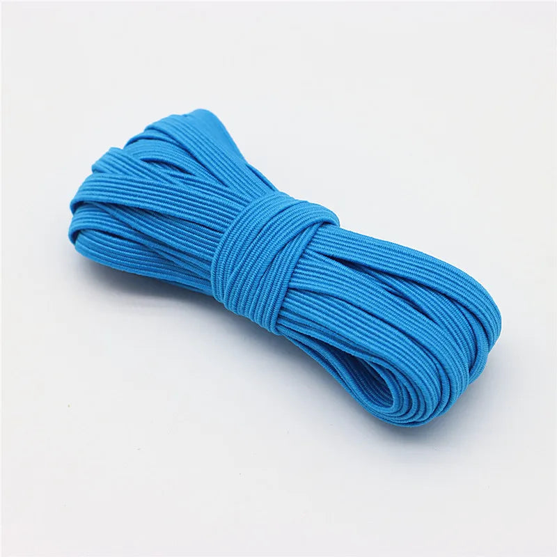 6mm Elastic Band - Multi-Color Polyester Spandex Elastic for Sewing & Lingerie (5m-40m)