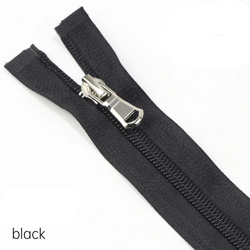 5-Pack Nylon Open-End Zippers - 40-80cm Lightweight Zippers for Jackets & Garments