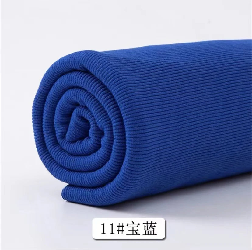 Cotton Stretch Ribbed Knit Fabric - 20cm Wide 110cm Length for Necklines, Cuffs & Hems