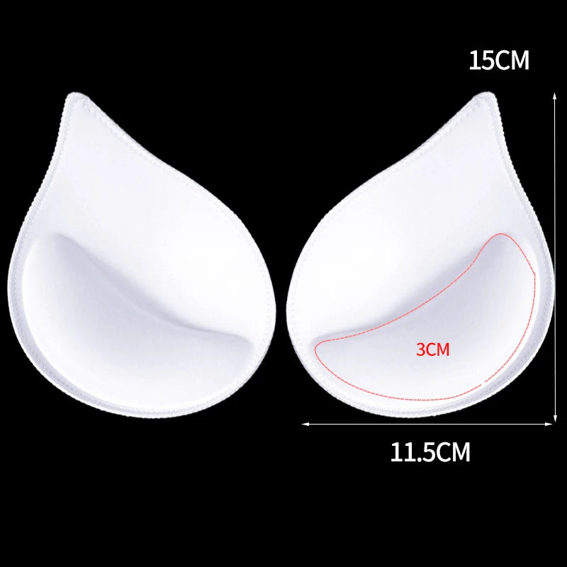 4-Pack Soft Sponge Bra Pads - Removable Push-Up Inserts for Bras, Bikinis & Swimsuits