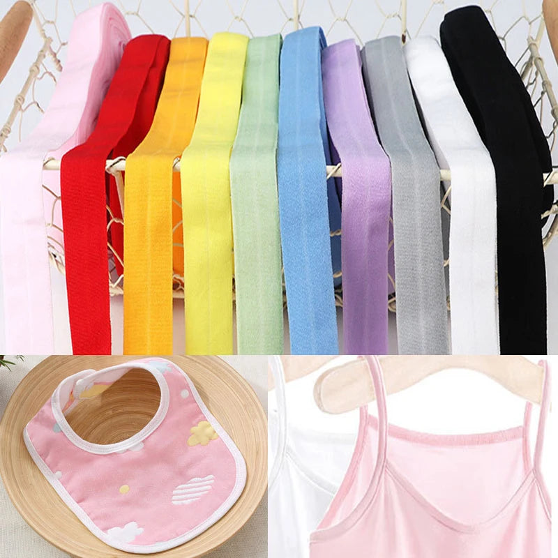 10M 2Cm Edge Sewing Ribbon Elastic Bias Binding Tapes Patchwork Quilting Fold Over Bands For DIY Garment Hem Sleeve Sewing Trims