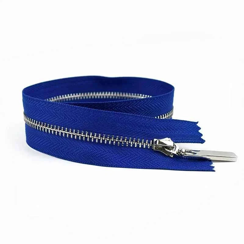 4-Pack 3# Metal Zippers - 15-70cm Close-End & Open-End Zippers for Bags, Garments & Repairs