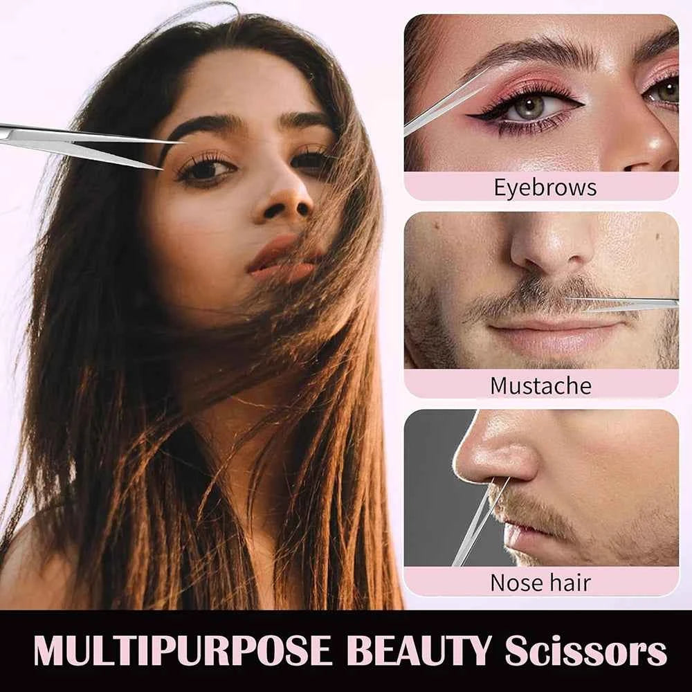 Multifunctional Stainless Steel Scissors - Small Embroidery & Eyebrow Scissors for Sewing & Beauty